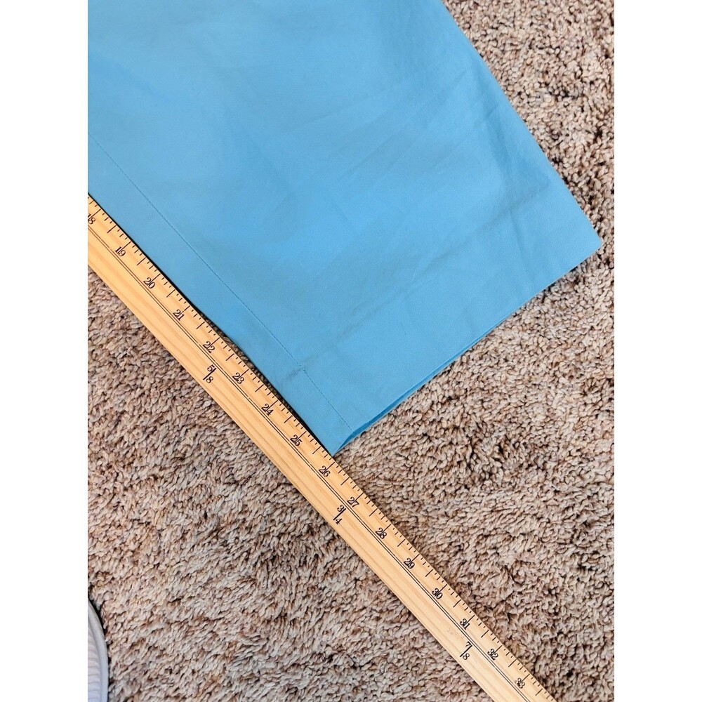 Talbots Woman The Perfect Crop Pants Size 16 Aqua Blue High-Rise Stretch - Picture 5 of 7